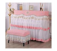 FOVAOK Upright Lace Piano Cover Simple All Inclusive Piano Dust-proof Cover Keyboard Cloth Protective Cover(11,Piano - Single Stool)