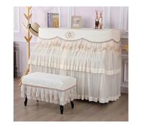 FOVAOK Upright Lace Piano Cover Simple All Inclusive Piano Dust-proof Cover Keyboard Cloth Protective Cover(09,Piano - Single Stool)