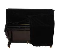 FOVAOK Upright Piano Cover Home Velvet Full Piano Dust-proof Covers Cloth Piano Accessories(Black)