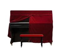 FOVAOK Upright Piano Cover Home Velvet Full Piano Dust-proof Covers Cloth Piano Accessories(Red)