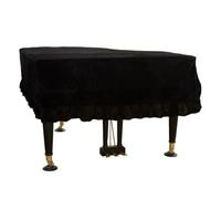 FOVAOK Velvet Grand Piano Cover Soft Bordered Home Washable Triangle Decorative Dustproof Piano Cover Protector Accessories(Black)