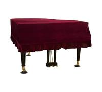 FOVAOK Velvet Grand Piano Cover Soft Bordered Home Washable Triangle Decorative Dustproof Piano Cover Protector Accessories(Red)