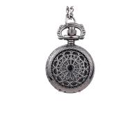 FOVAOK Vintage Pocket Watch with Exquisite Carving and Lid Round Dial Quartz Small Pocket Watch Classical Roman Scale Pocket Watch