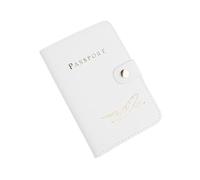 FOVAOK Waterproof Passport Holder Covers Case Travel PU Leather Credit Card Wallet Cute Passport Book for Women/Men Passport Cover(White)