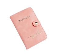 FOVAOK Waterproof Passport Holder Covers Case Travel PU Leather Credit Card Wallet Cute Passport Book for Women/Men Passport Cover(Pink)
