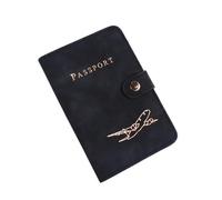 FOVAOK Waterproof Passport Holder Covers Case Travel PU Leather Credit Card Wallet Cute Passport Book for Women/Men Passport Cover(Black)