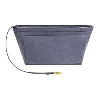 Fovasen Felt Handbag Organiser Insert, Bag Organiser Insert with Handles Keychain, Pocket Purse Cosmetic Storage Bag for Women, Smoky grey-Large