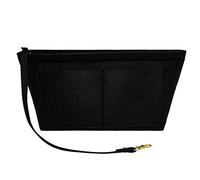 Fovasen Felt Handbag Organiser Insert, Bag Organiser Insert with Handles Keychain, Pocket Purse Cosmetic Storage Bag for Women,Black-XLarge