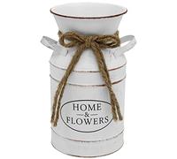 Fovasen French Style Rustic Vase Decor,Vintage White Flower Vase Pitcher,Farmhouse Jug VaseNfor Porch Home Kitchen Coffee Table Decor-7.8" H