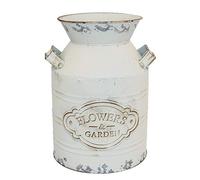 Fovasen Rustic Galvanized Milk Can Jug Vase,Metal Shabby Chic Vase Primitive French Country Style Farmhouse Vase Decorative Flower Holder for Living Room, Bedroom, Kitchen - 8.5"