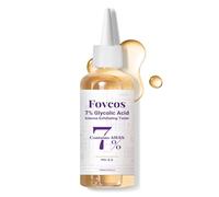 Fovcos Tonic with 7% Glycolic Acid to reduce acne marks, close pores and moisturize the skin.