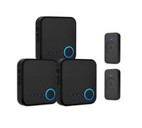 FOVKSUC Wireless Doorbell, Door Bell Kits with 3 Receivers +2 Waterproof Buttons, 60 Chimes 5 Levels Volume and Mute Mode & LED Flash 1000ft Range, Easy Installation for Homes Classroom Office