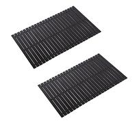 Fovlaurs Bath Mat Bathroom Rugs Floor Wood Shower Bathtub Waterproof Non Slip Black Accessories 16x24 Inch Easy to Clean, 2 pcs