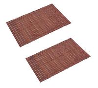 Fovlaurs Bath Mat Bathroom Rugs Floor Wood Shower Bathtub Waterproof Non Slip Walnut Accessories 16x24 Inch Easy to Clean, 2 pcs