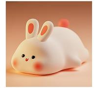 FOVNOT Bunny Squishy Lamp, USB Rechargeable Silicone Squishy Night Light Cute Kids Squishy Light with Touch Sensor 3 Modes Adjustable Brightness Rabbit Silicone Light Squishy Night Light for Kids Gift