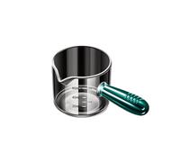 FOVNOT Espresso Measuring Cup, 60ml/125ml Espresso Shot Glass Cups Espresso Cups with V-Shaped Mouth and Dual-Scale Suitable for Espresso, Ketchup, Salad Dressing, Hot Chocolate (Green handle-60mlv)