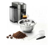FOVNOT Refillable Coffee Capsule, 230ml/7.8oz 304 Stainless Steel | Reusable Coffee Capsule Compatible with Vertuo Next/Pop/Plus, Vertuoline GCA1, De'Longhi ENV135/150, Food-Grade, BPA-Free