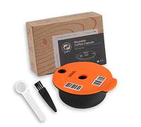 FOVNOT Refillable Coffee Capsules Pods, 180ML Reusable Coffee Capsule Pod for Bosch Tas Coffee Machine Refillable Coffee Capsule Cups with Slicone Lid Coffee Filter and 1 Spoon and 1 Brush