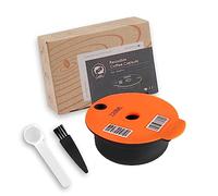 FOVNOT Refillable Coffee Capsules Pods, 220ML Reusable Coffee Capsule Pod for Bosch Tas Coffee Machine Refillable Coffee Capsule Cups with Slicone Lid Coffee Filter and 1 Spoon and 1 Brush
