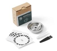 FOVNOT Reusable Coffee Capsule Adapter, 150 ML Stainless Steel Coffee Pod Adapter Coffee Pod Converter with 4 Stickers Compatiable for Vertuo Next/Vertuo POP/Vertuolline GCA1/Delonghi ENV135