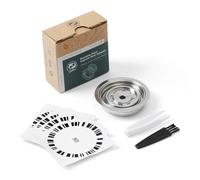 FOVNOT Reusable Coffee Capsule Adapter, 80 ML Stainless Steel Coffee Pod Adapter Coffee Pod Converter with 4 Stickers Compatiable for Vertuo Next/Vertuo POP/Delonghi ENV135/Vertuolline GCA1