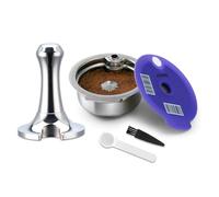 FOVNOT Reusable Coffee Pods for Bosch Tassimo, 220mL Stainless Steel Refillable Coffee Capsule with Silicone Lid and 51mm Tamper Compatible with Tassimo Happy, Vivy, Suny, My Way Series