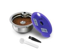 FOVNOT Reusable Coffee Pods for Bosch Tassimo, Stainless Steel Refillable Coffee Capsule with Silicone Lid and Universal Barcode Compatible with Tassimo Happy, Vivy, Suny, My Way Series (220mL)