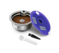 FOVNOT Reusable Coffee Pods for Bosch Tassimo, Stainless Steel Refillable Coffee Capsule with Silicone Lid and Universal Barcode Compatible with Tassimo Happy, Vivy, Suny, My Way Series (180mL)