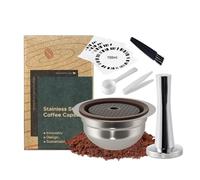 FOVNOT Reusable Stainless Steel Coffee Capsule for NES-resso Ve-tuo, 150mL Refillable Pod with Food Grade Silicone Lids and 41mm Tamper, Compatible with Ve-tuo Plus/Pop/Next Machines