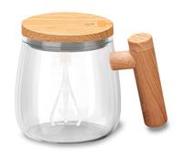FOVNOT Self Stirring Coffee Mug, 400ML Electric Mixing Cup High Borosilicate Glass Self Stirring Mug Chargeable Electric High Speed Mixing Cup Suitable for Coffee/Milk/Hot Chocolate