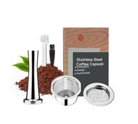 FOVNOT Stainless Steel Coffee Capsules, Reusable Espresso Capsules for K Fee Pods Refillable Coffee Capsule Filter with 30 mm Tamper and 1 Spoon 1 Brush