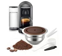 FOVNOT Stainless Steel Reusable Coffee Pods for Vertuo, 80ml | Refillable Coffee Capsule, Food-Grade Silicone Lids, Fits Vertuo Pop/Next/Plus/GCA1/ENV135/ENV150