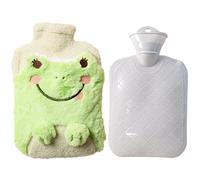 Fovolat Hot Water Bottle | Washable Hot Water Bottle with Cute Fleece,Frog Chick Cute Water-Filled Hand Warmer for Women Girls Kids, 500ml/ 1000ml