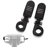 FOVPLUE 1.25" Highway Footpegs, Adjustable Footrest w/Mounting P-Clamps for Harley Touring Softail Dyna Sportster Honda Kawasaki Suzuki Yamaha Indian Victory w/1-1/4" Engine Guard, Gloss Black#1