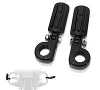 FOVPLUE 1.25" Highway Footpegs,Footrest w/1 1/4" P-Clamps Mounts kit for Harley Touring Road King Street Softail Dyna Sportster Honda Kawasaki Suzuki 32mm Crash Bar Engine Guard,Black style-2