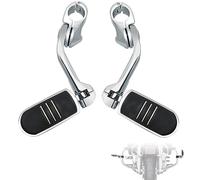FOVPLUE 1.25" Highway pegs,Long Angled Adjustable Highway Footpegs for Harley Davidson Softail Electra Road Glide Road King Street Sportster Glide with 1 1/4 Engine Guard Highway 1.25" Bar Chrome
