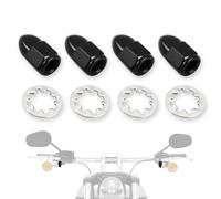FOVPLUE 5/16" -24 Acorn Lug Nuts and Lock Washers Kit Universal for Harley Rearview Mirrors, for CVO, Dyna, Electra Glide, Road Glide, Road King, Softail, Street Glide