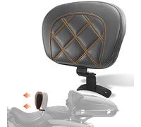 FOVPLUE Rider Backrest,Adjustable Driver Backrest Pad Kit fits for Harley Touring CVO Road Glide Road King Electra Glide Street Glide FLHR FLTRX FLHX FLHT 2009-2023,Double Orange Stitching