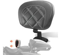 FOVPLUE Rider Backrest,Adjustable Driver Backrest Pad Kit fits for Harley Touring CVO Road Glide Road King Electra Glide Street Glide FLHR FLTRX FLHX FLHT 2009-2023,Double White Stitching