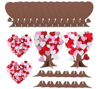 Fovths 362 Pieces Love Heart Tree Foam Stickers DIY Craft Set 12 Pieces Heart Tree and 350 Pieces Valentine's Day Self-Adhesive Foam Heart for Valentine's Day, Wedding or Mother's Day Home Decoration