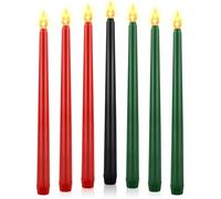 Fovths 7 Pieces Kwanzaa LED Flameless Candles 10 Inch Kwanzaa Taper Candle Set Battery Operated Kwanzaa Flameless Candles for Kwanzaa Party Supplies Home Decorations