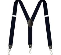 Fowateda Suspenders for Men, Adjustable Suspenders with Elastic Straps Y-Back Construction Heavy Duty for Work - black - One size