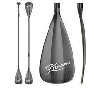 FOWAWU SUP Paddle 3/4 Piece - Detachable Floating Paddle Board Oar, Adjustable Stand Up Paddle Board Paddle & Kayak Paddle, Premium Durable Aluminum, Black