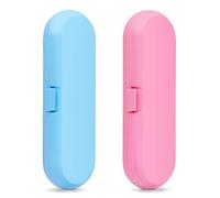 Fowecelt 2 Pcs Electric Toothbrush Travel Case for Oral-B Pro and Other Electric Toothbrush, Portable Travel Toothbrush Holder(Blue & Pink)