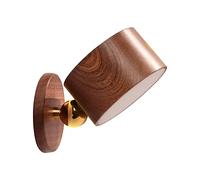 Fowecry 1 Set with Port 360 Rotate Rechargeable Wall Mounted Bedside Lamp Bedside Lamp Dark Wood Grain