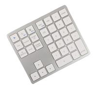 Fowecry 2.4G Bluetooth Number Pad Ultra-Thin Wireless Numpad USB Rechargeable Numeric Keypad for IOS Android Window White