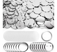 Fowecry 80 Sets 58mm/2.25Inch Metal Button Parts Replacement Supplies for Button Machine Round Pin Maker, Badge Blank Button Pins Bulk