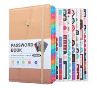 Fowecry Password Keeper Book with Colorful Alphabetical Tabs and Two Bookmarks, for Seniors 8.4X5.9Inch, Internet Address D