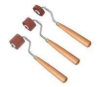 Fowecry Rubber Brayer Roller Paint Brush Ink Applicator Art Craft Oil Painting Tool for Printmaking (3Pcs)