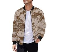 Foweknow Camouflage Transition Jacket Men's Tactical Jacket Autumn Winter Outdoor Army Military Aviator Jacket Outdoor Windproof Coat Wind Jacket Outwear Fashionable Print Sports Jacket, khaki, L